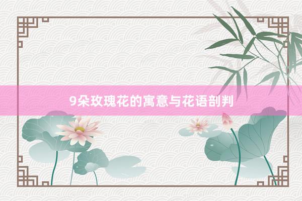 9朵玫瑰花的寓意与花语剖判